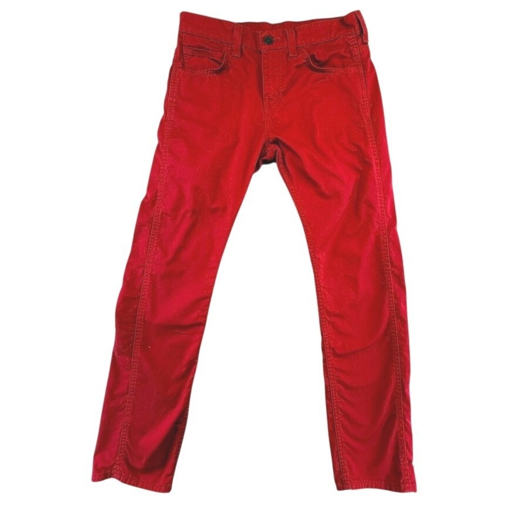 Levis 513 Slim Straight Pants Mens 30x30 Red Twill 5-Pocket Trousers 09513-0001